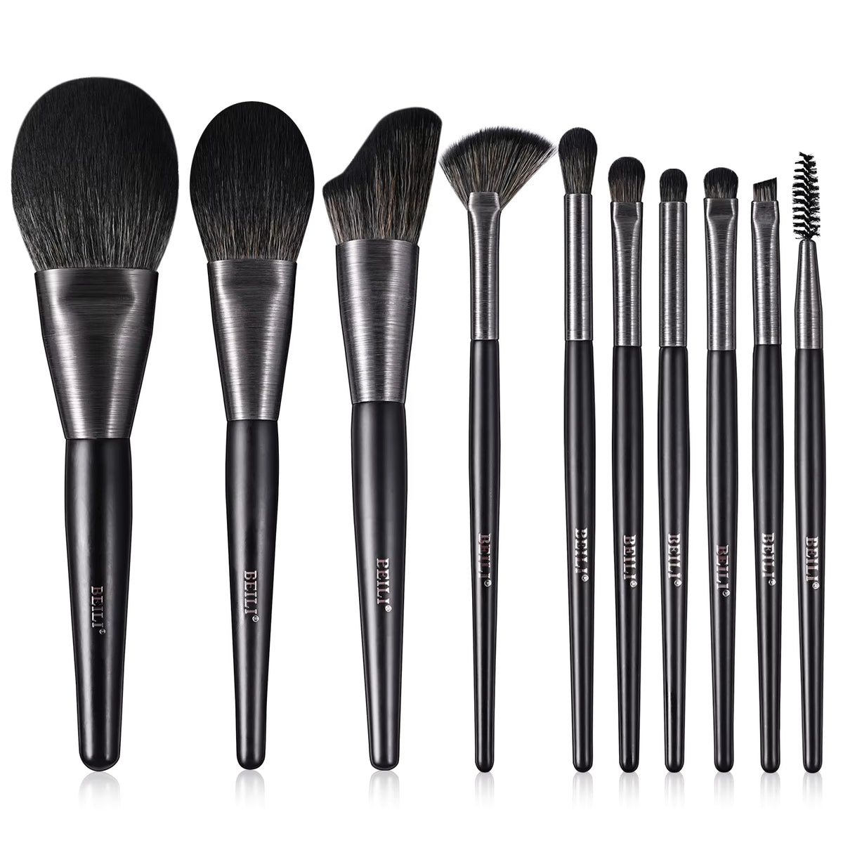High-quality Makeup Brushes With Wooden Handles, Premium Natural 10pcs Makeup Brushes.