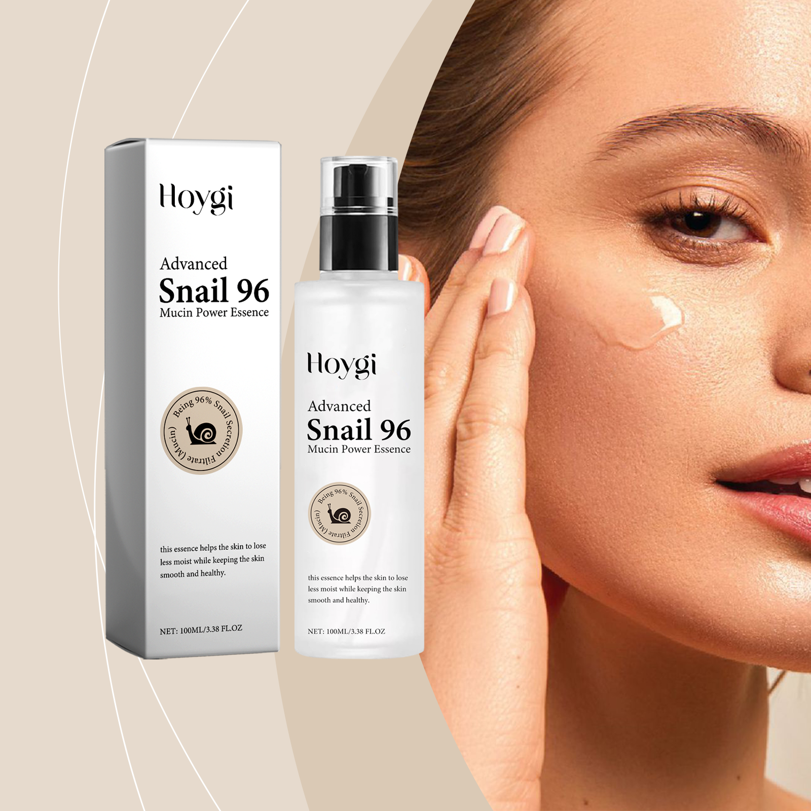 Hoygi Snail Mucin Serum Hydrating, Moisturizing, Clear, Radiant, Radiant And Rough Essence