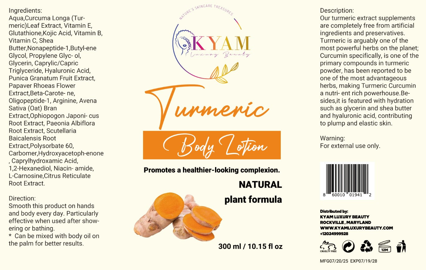 KYAM Turmeric Body Lotion: Natural Radiance & Hydration