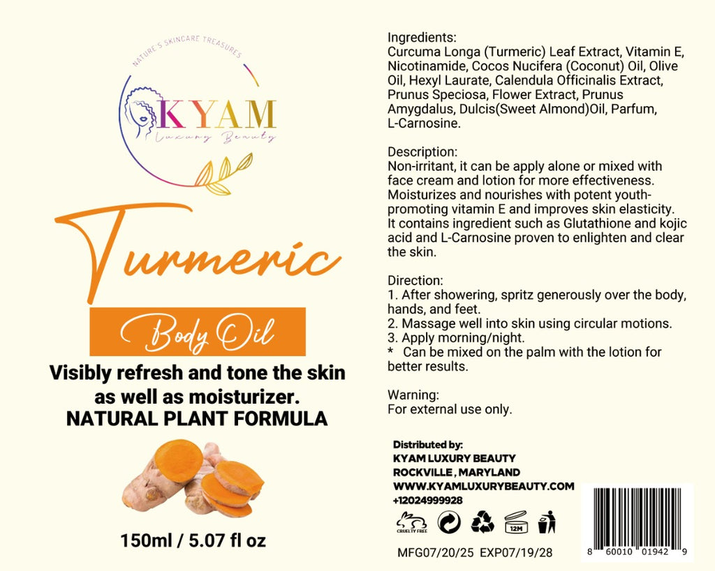 KYAM Turmeric Body Oil