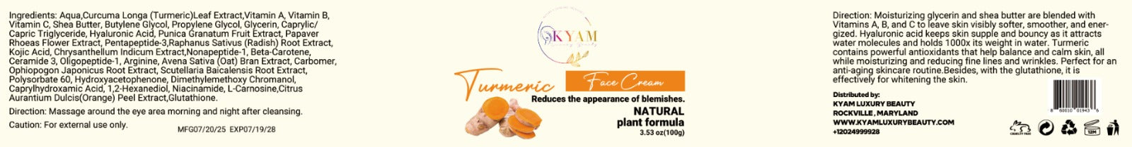 Gloden Glow: The Ultimate Turmeric, Niacinamide & Hyaluronic Acid Face Cream